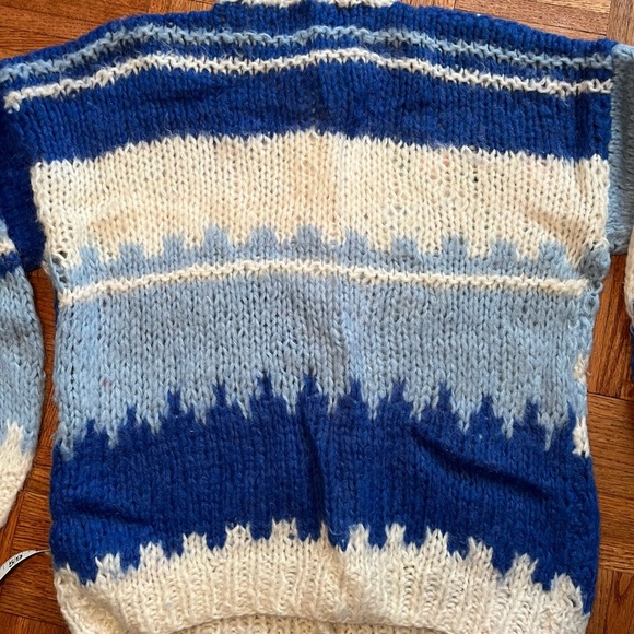 Vintage Grazia Hand Chunky Knit Wool Blend Sweater Cardigan - Picture 11 of 12